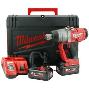 Milwaukee M18ONEFHIWF1-802X 18V One Key Fuel 1″ Impact Wrench Kit (2 x 8.0Ah RedLithium-Ion Batteries, Charger & Case) — buy online Australia