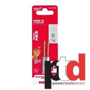 Milwaukee Red Hex Shockwave HSS-Tin Metal Drill Bits (Select Size) — buy online Australia